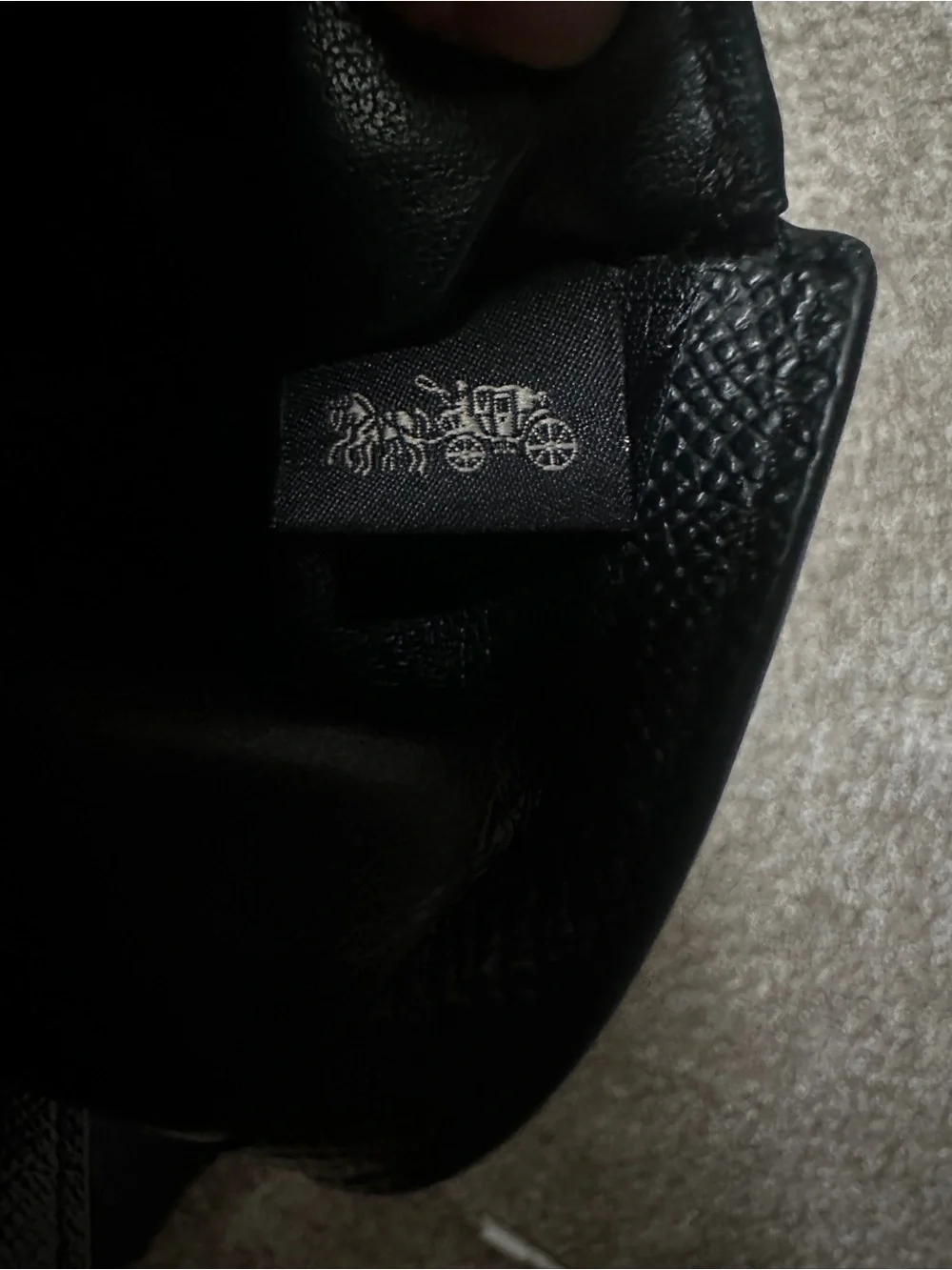 Coach Black Pebbled Leather Card Wallet